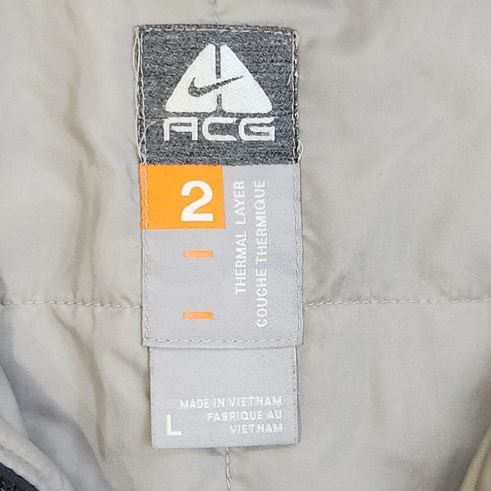 Y2K Nike ACG Jacket Mens Large Black White Hooded Full Zip Ski Snowboard